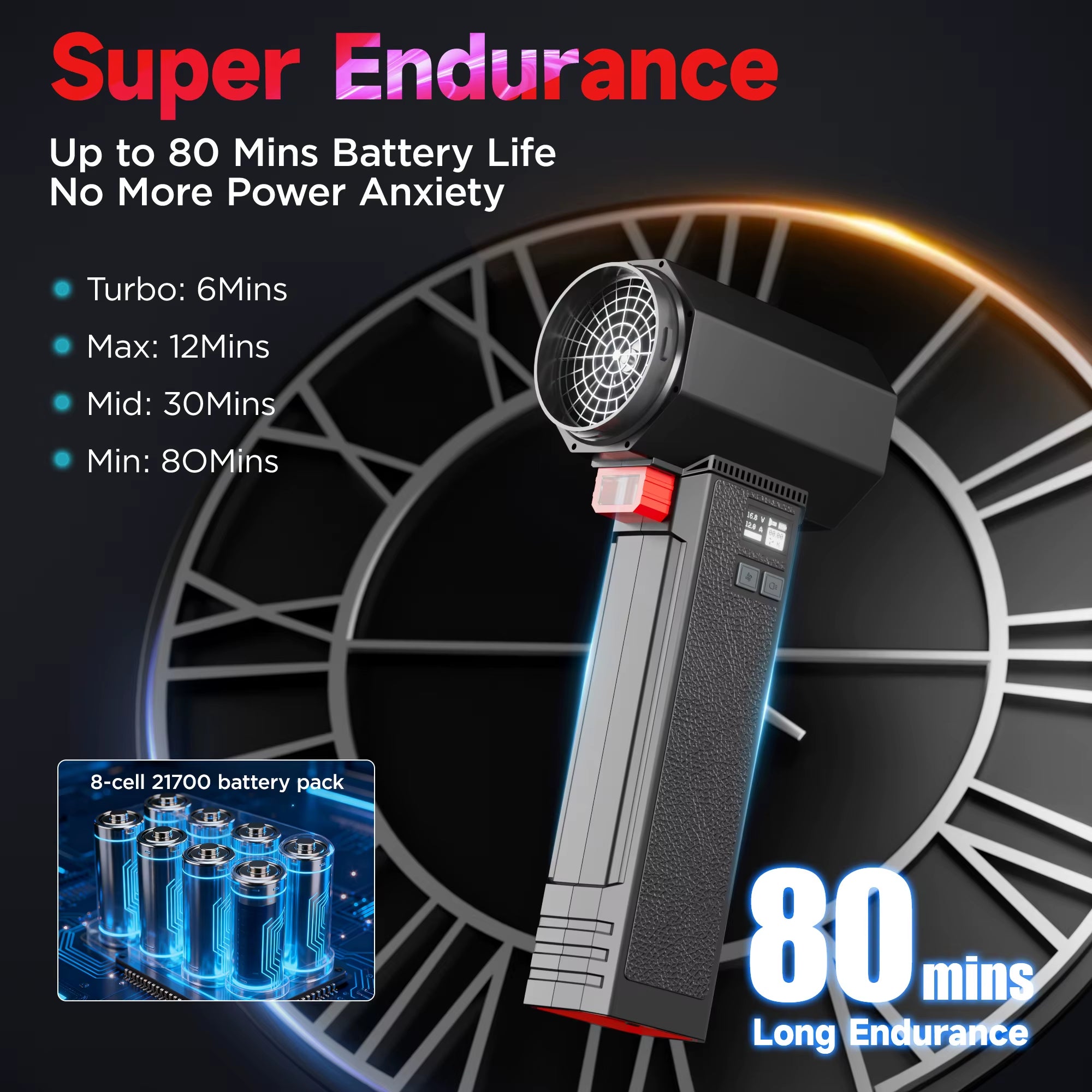 TF64 Air Blower Powerful Handheld Turbo Fan 64MM Brushless Motor 1400G Thrust 750W Highpower Car Dryer Leaf Dust Blowing