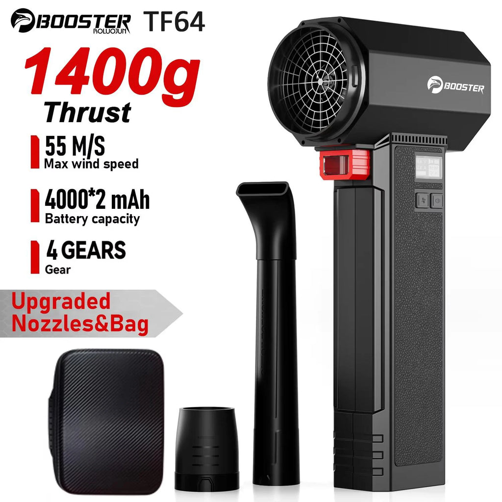 TF64 Air Blower Powerful Handheld Turbo Fan 64MM Brushless Motor 1400G Thrust 750W Highpower Car Dryer Leaf Dust Blowing